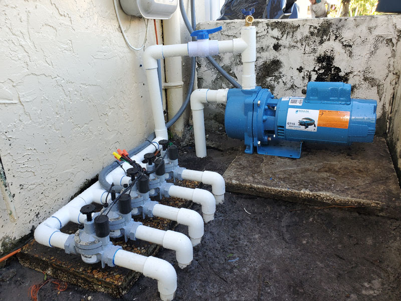 Rachio Gen III smart controller and valve conversion. Sprinkler pump installation