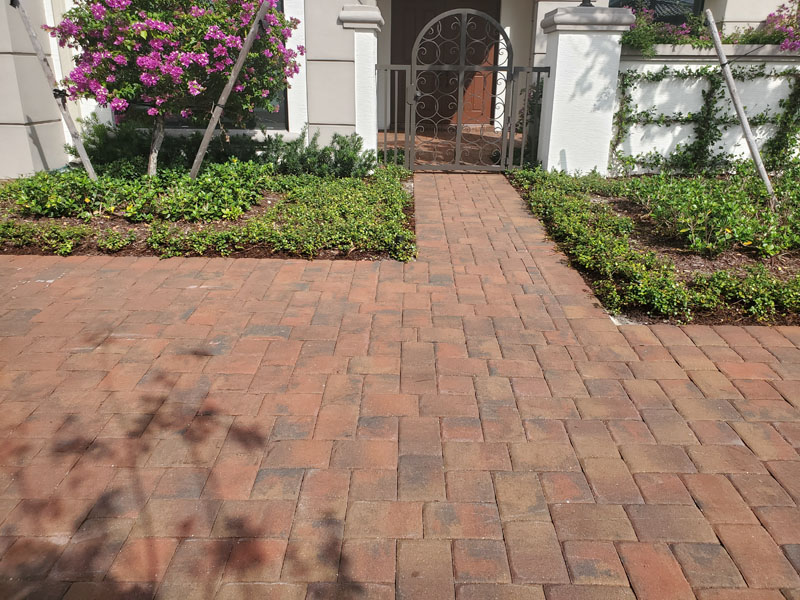Paver cleaning, power wash and sealing